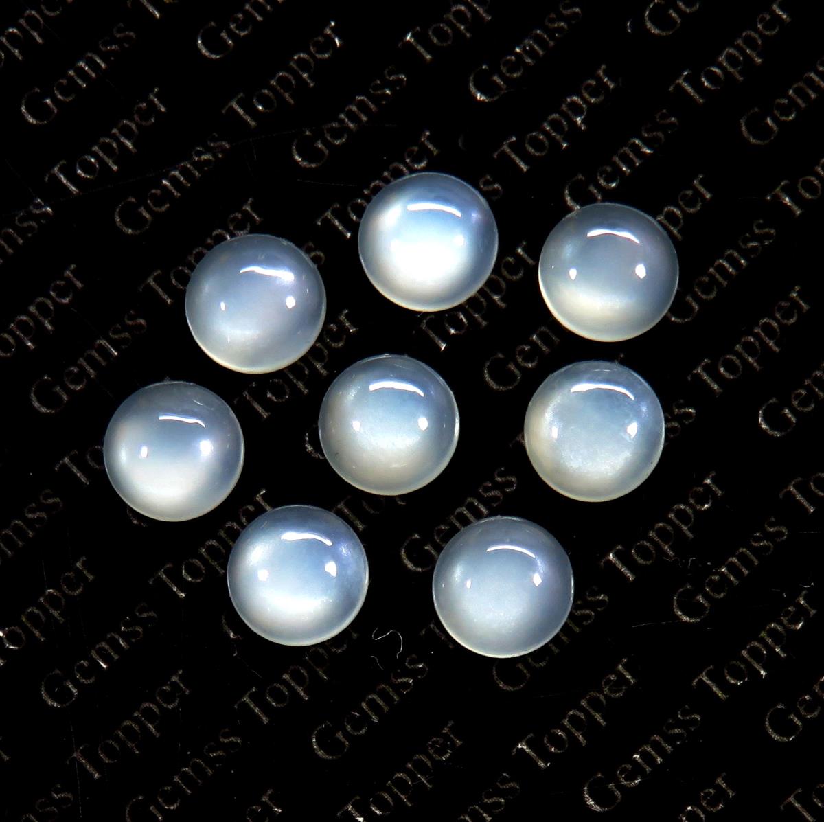 White Moonstone 10x10 mm Round Cabochon